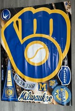Milwaukee Brewers Classic Logo Fathead Decal  38x41 Damaged (wrinkles)