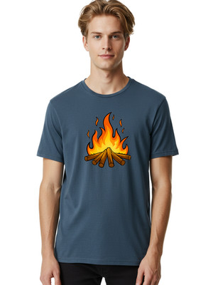Campfire-1 Mens Graphic Tee, 100% Cotton, Casual Summer Wear