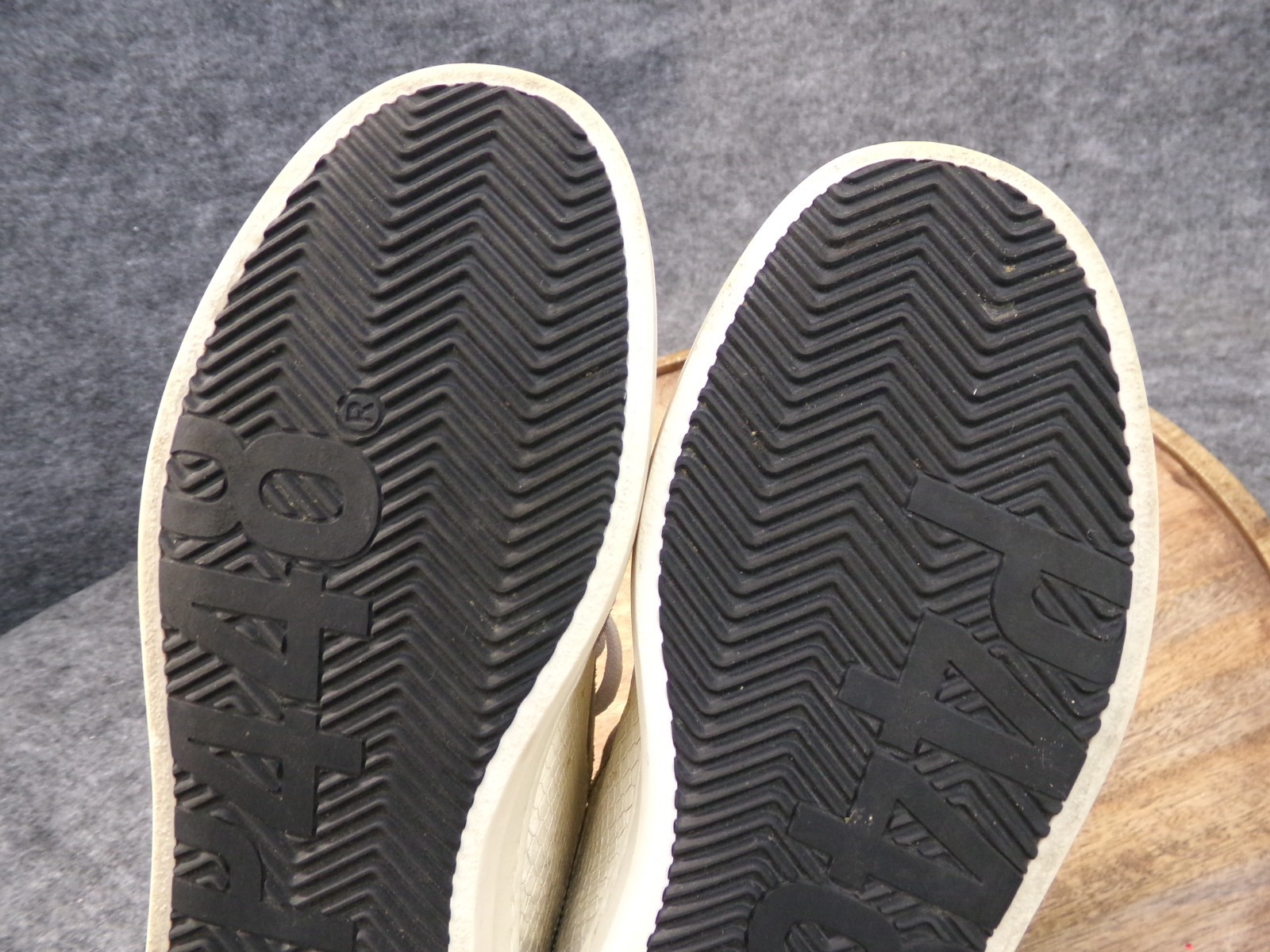 P448 John Embossed Leather Snake Python Suede Sne… - image 8