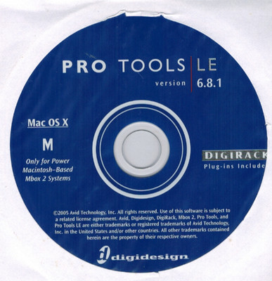 Avid Digidesign ProTools LE 6.8.1 for Mbox 2 DigiRack Mac OS X CD-ROM (2005)