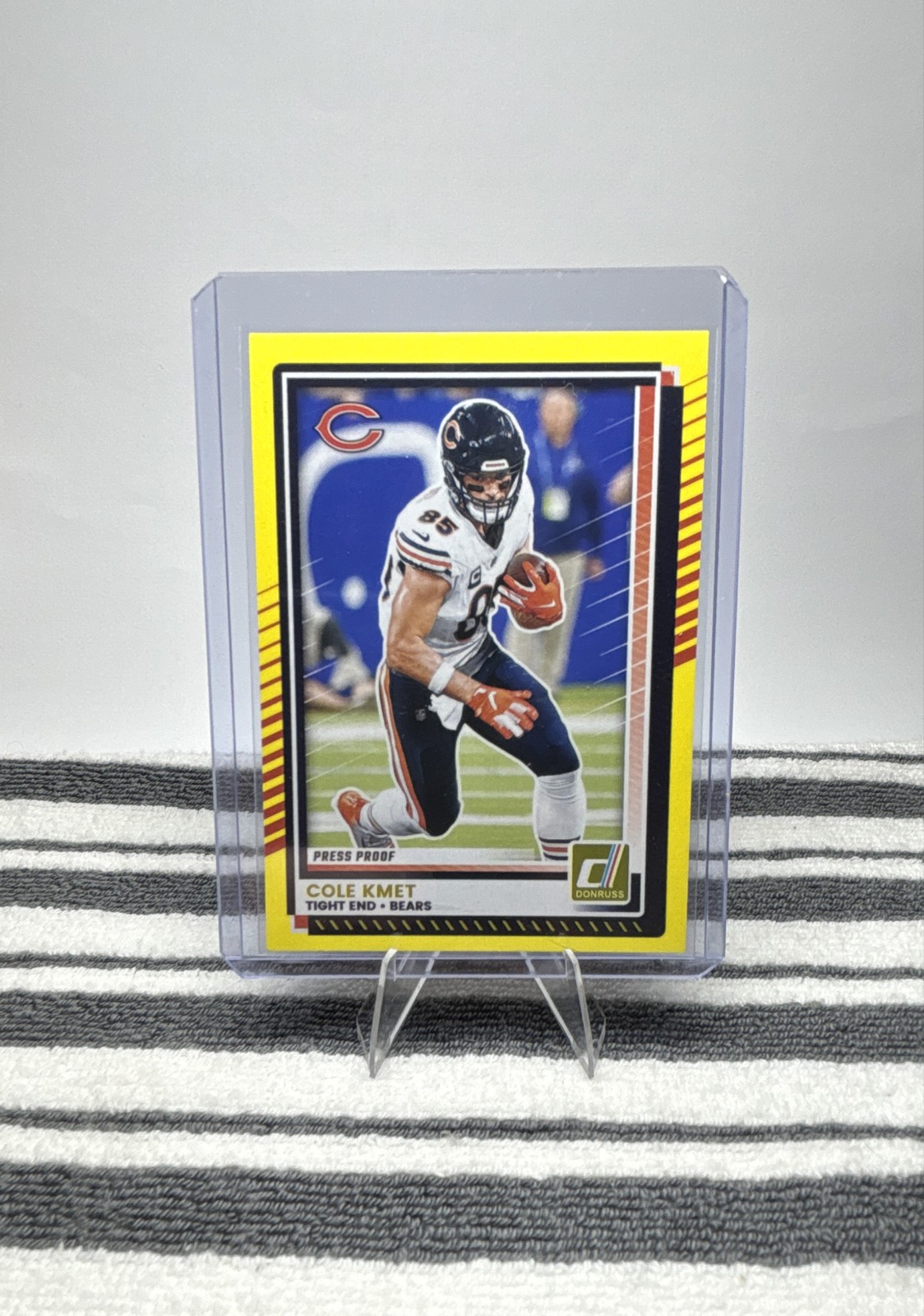 2025 Donruss Cole Kmet #92 Yellow Press Proof
