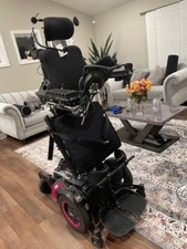 Permobil F5 VS Stander, legs, lift, tilt, recline, mouth chin lips control drive