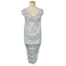 ASOS Maternity Dress Women's 6 Black White Polka Dots Bodycon Off Shoulder