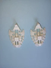 2 Bionicle Lego Parts number 53549 Foot Feet White Toa Inika Elliptical 57476