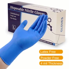 Non-Latex Nitrile Gloves Powder Free Thicken 4 mil M/L Durable Rubber US