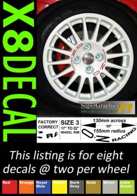 Centre Wheel Decal sticker for OZ Racing stud spacing 100-108 PCD x8 ...