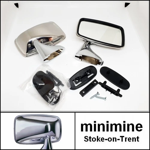 Classic Mini Door Mirror Stainless Steel 1970-1980 GAM215 GAM216 tex style