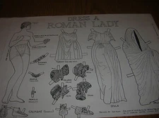 Original Tony Rook ROMAN LADY 7" Paper Doll clothes craft to Paint or color '76