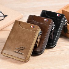 Mens RFID Blocking Leather Wallet Credit Card ID Holder Zipper Purse Waterproof