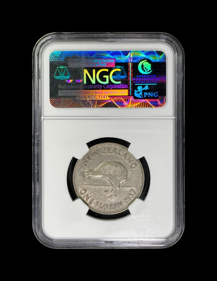 NEW ZEALAND. 1937, Florin, Silver - NGC XF45 - Kiwi Bird - Image 4 of 4