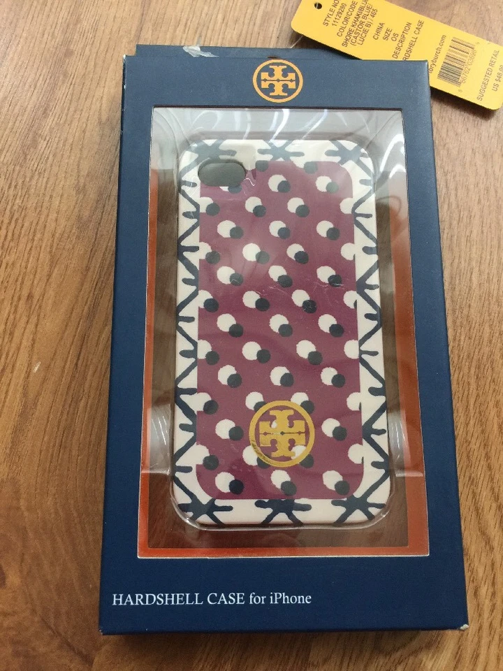 Funda rígida Tory Burch Apple iPhone 4 4s Shore color caqui azul $48 nueva en caja Foto 2 de 4