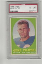1958 Topps Football PSA 8 #1 Gene Filipski Sharp Card!!