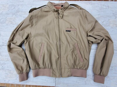 Members Only Classic Vintage Size 44 Bomber Jacket Mens Size Biege