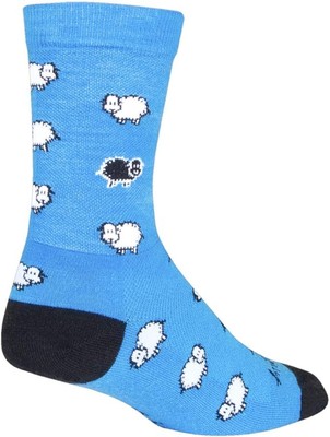 SockGuy Black Sheep 6in Wool Crew Cycling Sock - WCRBLACKSHEEP (Black Sheep