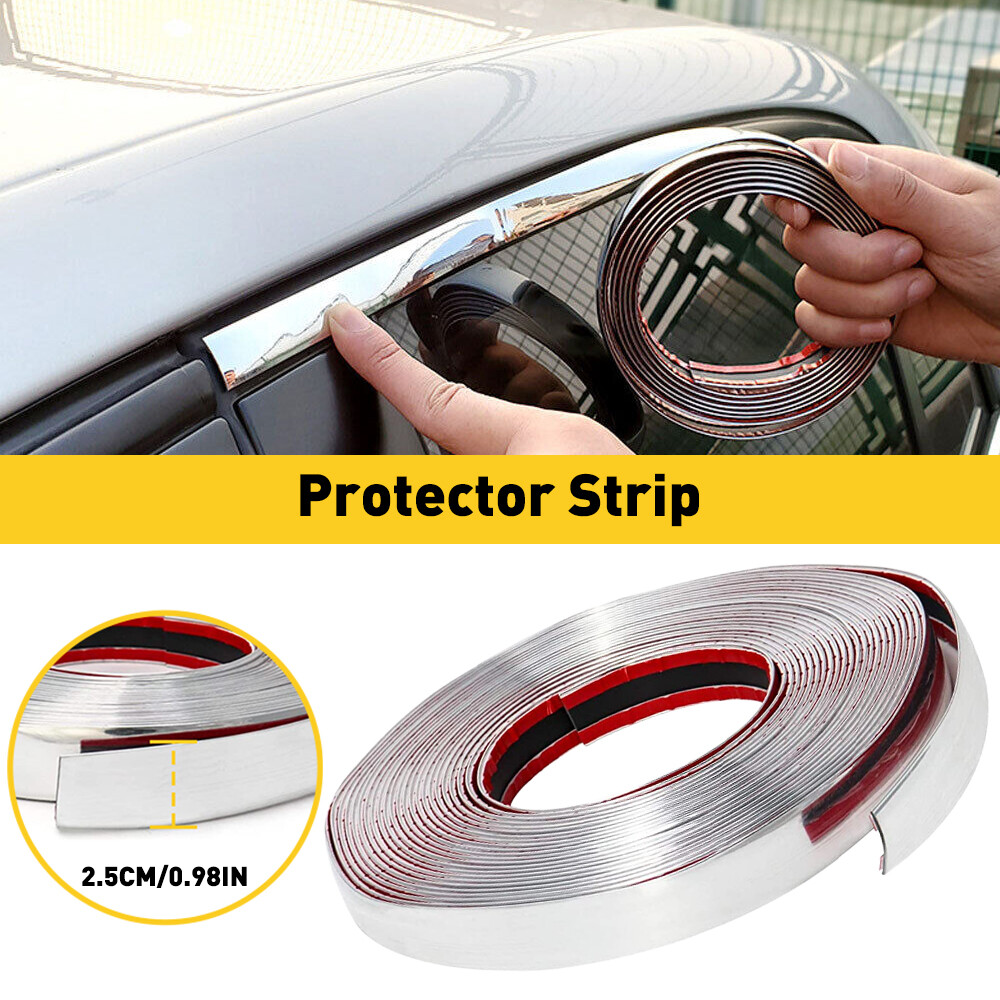 1INCHx16FT Car Moulding Trim Strip Door Guard Chrome Protector For Trucks SUV