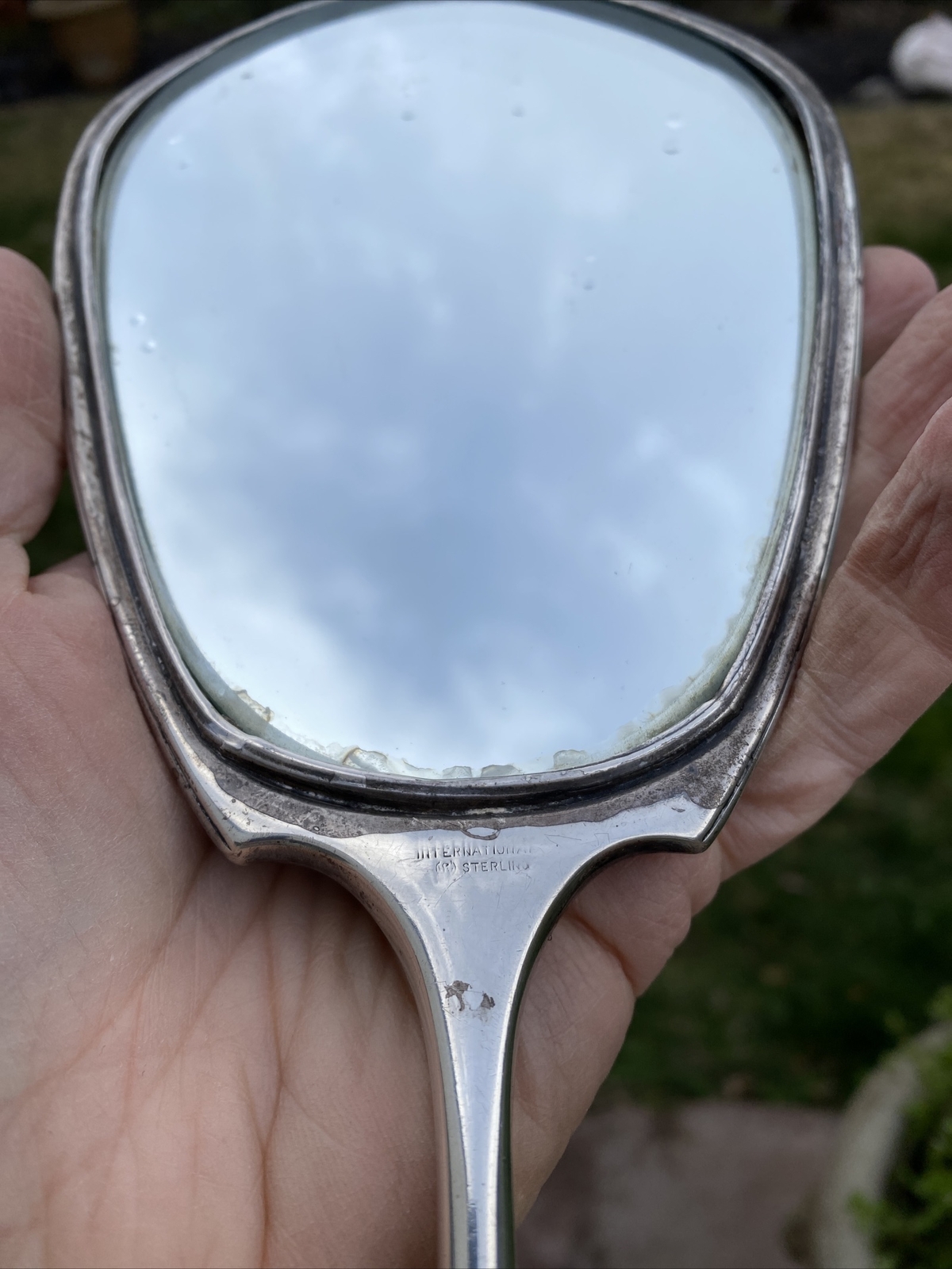 International Sterling 12" Hand Vanity Mirror, Vintage Sleek Design eBay