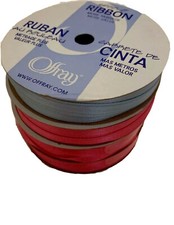 Satin Ribbon 50 100 Yd Yard Roll 1/4" X 10 Yd 100 Polyester 3 Pink 1 Blue 4 
