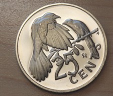 1973 British Virgin Islands 25 Cents Mangrove Cuckoo