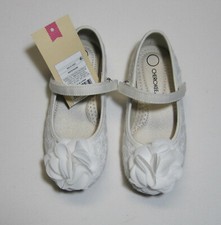 Toddler Girls Lace Ballet Flats White NWT, Cherokee