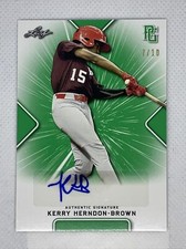 2021 LEAF PERFECT GAME GREEN KERRY HERNDON-BROWN PAPER RC AUTO # 7/10