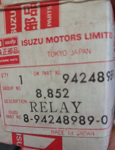 GM, Isuzu. Relay 94248989 OEM 40331 JIDECO - Gemini, Jackaroo,, - Picture 4 of 4