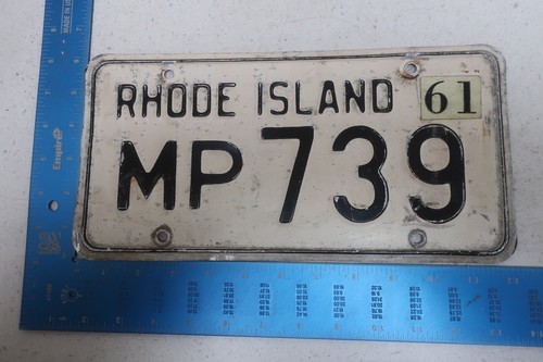 Rhode Island License Plate Tag RI 1961 61 MP739 MP 739