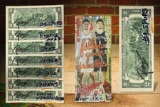 VICTOR WEMBANYAMA #1 NBA Pick Signed by RENCY DIAMOND DUST $2 Bill * S/N LTD 23