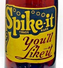 Spike-It; Green & Green; Houston, Texas; 2-color ACL soda pop bottle