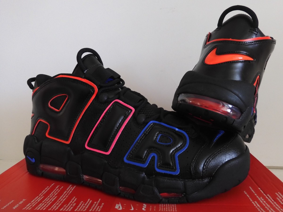 NIKE AIR MORE UPTEMPO 96 BLACK-BRIGHT CRIMSON-BLUE SZ 12