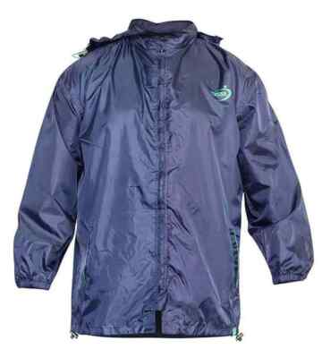 D555 Big Mens Navy Packaway Weather Proof Rain Jacket 2XL-8XL (KS13635N-K)