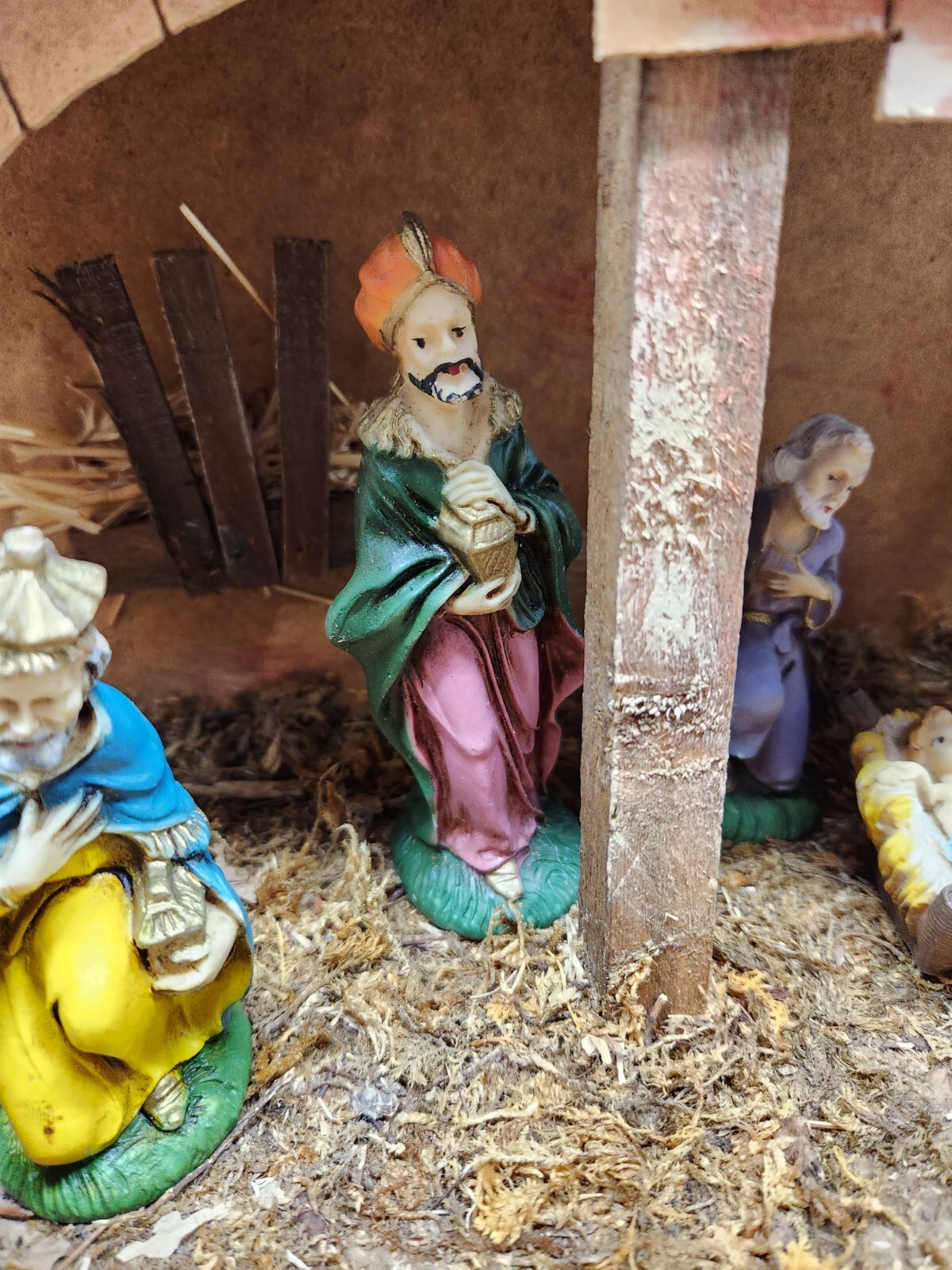 Vintage Sears Nativity Set 7 Piece Hand Painted Figures Made In Italy