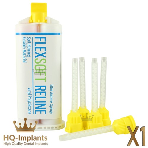 Flex Soft Reline Denture Dental Silicone Permanent Automix Cartridge