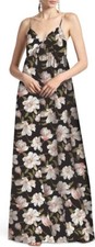 New Sachin Babi Jessica Floral Print Gown In Ebony Garden Size 12 285