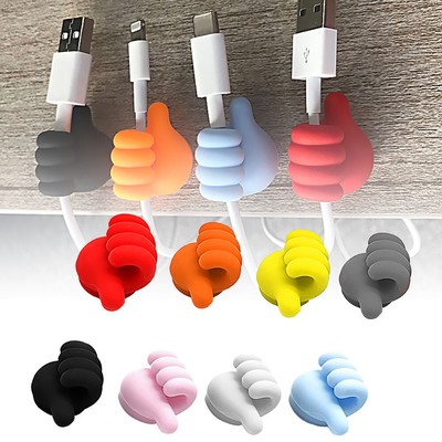 Silicone Thumb Shaped Wall Hook Self Adhesive Key Hanger Data Cable Organizer OY