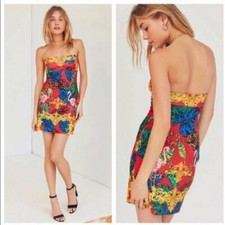 Urban Outfitters + Pomme Chan Strapless Flamingo Bling Miami Dress XS