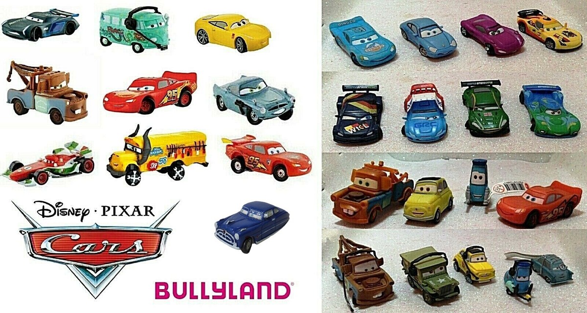 BULLYLAND BULLY DISNEY PIXAR CARS MOTORI RUGGENTI 1-2-3 FIGURE IN