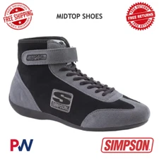 Simpson Racing Midtop Shoes 8.5 - Black #MT850BK