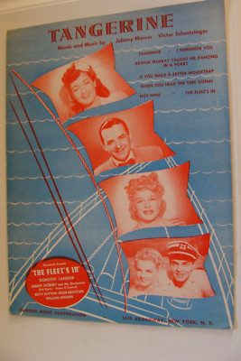Tangerine 1942 from film The Fleets In Johnny Mercer Dorothy Lamour Betty Hutton
