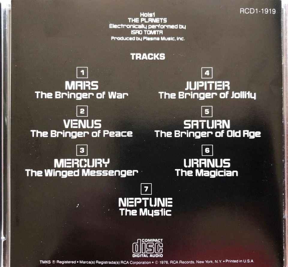 Tomita The Planets RCA Red Seal 1984 Made In Japan RARE - Image 4 of 4