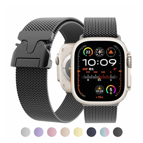 Milanese Metal Watch Band Strap For Apple Watch Ultra 2 49mm 45mm 44 S10 10 46mm - Picture 1 of 13