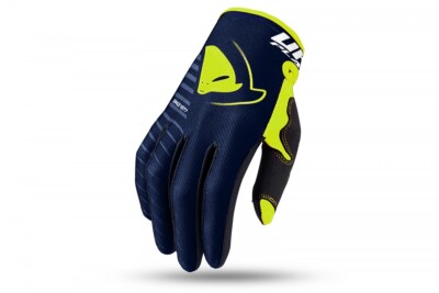 Handschuhe Moto-Cross Enduro Quad Geschicklichkeit Kimura Ab Kind Blau Gelb Fluo
