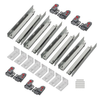 4 Pairs Undermount Drawer Slides 15 inch Undermount Soft Close Drawer Slides