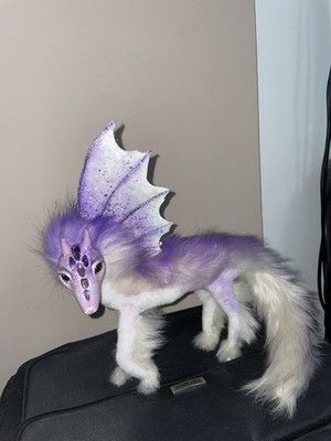 Purple & White Winged Fantasy Dragon art doll