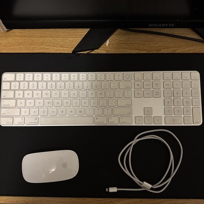 Apple Magic Keyboard w/ Numeric Keypad Touch ID + Magic Mouse 2, White