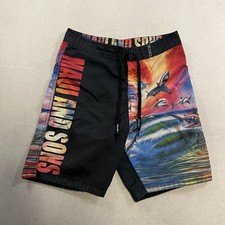 Maui Sons Swim Board Shorts Men  s Size 32 Trunks Great White Shark Print