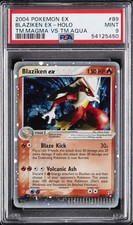2004 POKEMON EX TEAM MAGMA VS TEAM AQUA #89 BLAZIKEN EX-HOLO PSA 9