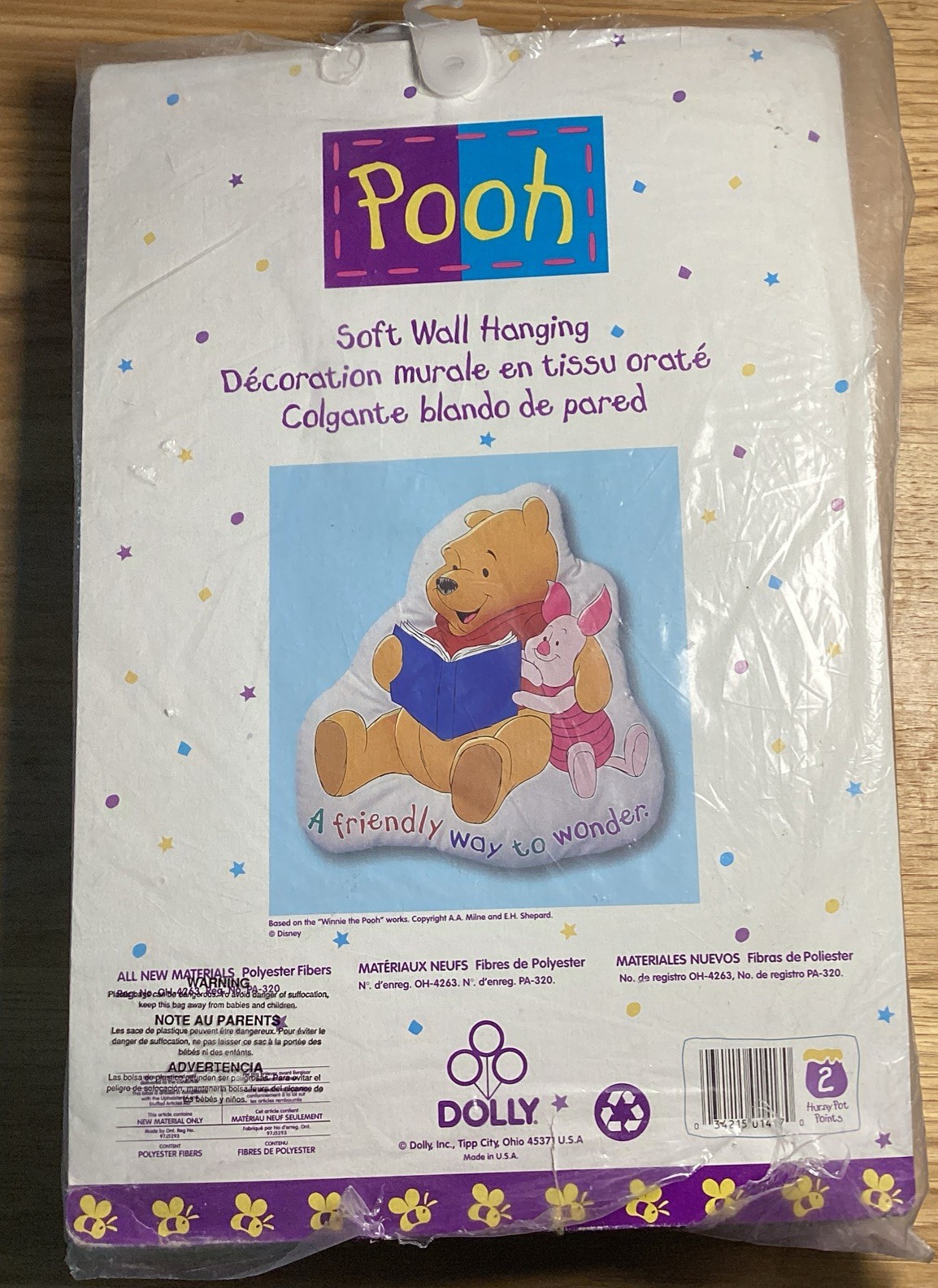 Disney Winnie The Pooh Piglet Reading Soft Wall Hanging Decor