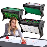Outtec® 3-In-1 Spieltisch Multispieltisch - Kickertisch, Tischbillard, Airhockey