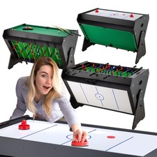 Outtec® 3-in-1 Spieltisch Multispieltisch - Kickertisch, Tischbillard, Airhockey
