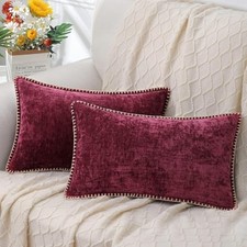 Spring Chenille Soft Cozy Throw Pillow 20" x 12" Pack of 2 Rhododendron